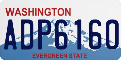 WA license plate ADP6160