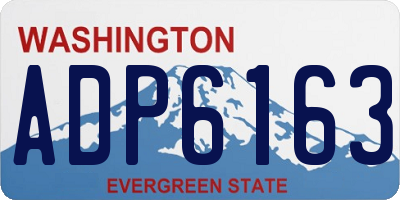 WA license plate ADP6163