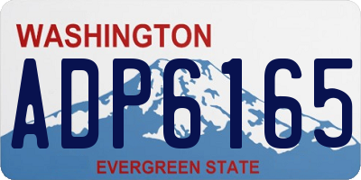 WA license plate ADP6165