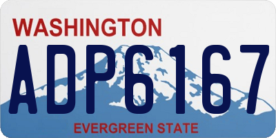 WA license plate ADP6167