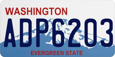 WA license plate ADP6203