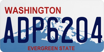 WA license plate ADP6204
