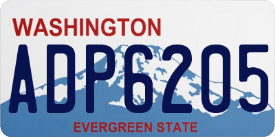 WA license plate ADP6205