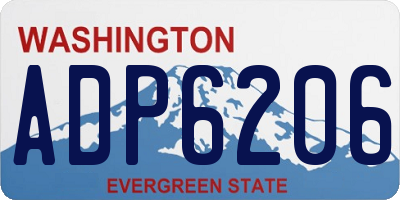 WA license plate ADP6206