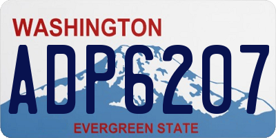 WA license plate ADP6207