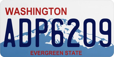 WA license plate ADP6209