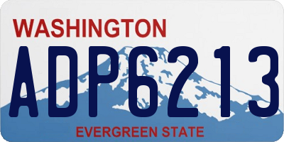 WA license plate ADP6213