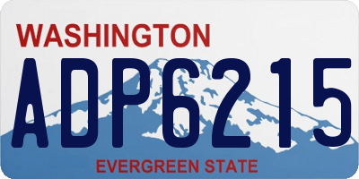 WA license plate ADP6215