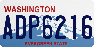 WA license plate ADP6216