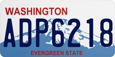 WA license plate ADP6218