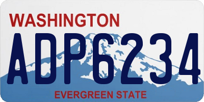 WA license plate ADP6234