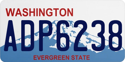 WA license plate ADP6238