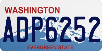WA license plate ADP6252