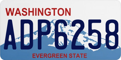 WA license plate ADP6258