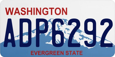 WA license plate ADP6292