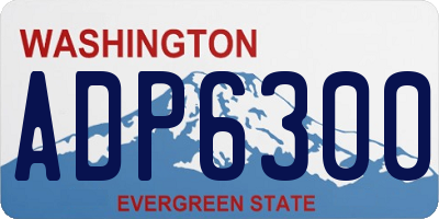 WA license plate ADP6300