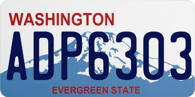 WA license plate ADP6303