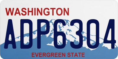 WA license plate ADP6304