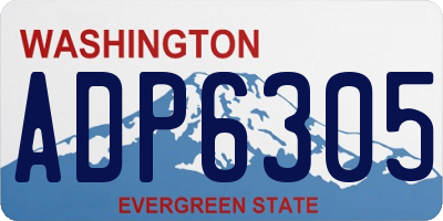 WA license plate ADP6305