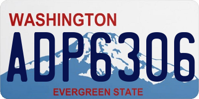 WA license plate ADP6306
