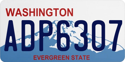 WA license plate ADP6307