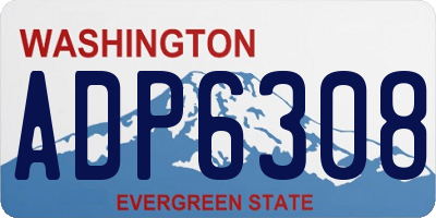 WA license plate ADP6308