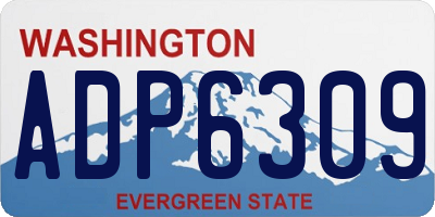 WA license plate ADP6309