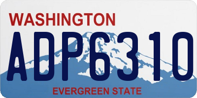 WA license plate ADP6310