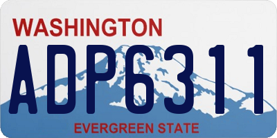 WA license plate ADP6311
