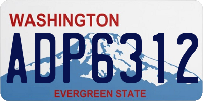 WA license plate ADP6312