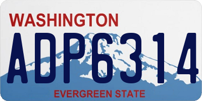 WA license plate ADP6314