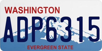 WA license plate ADP6315