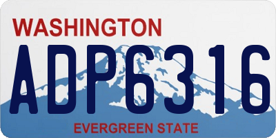 WA license plate ADP6316