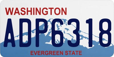 WA license plate ADP6318