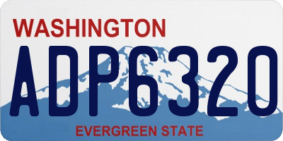 WA license plate ADP6320