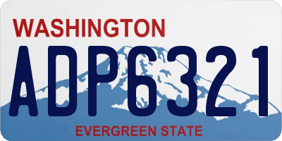 WA license plate ADP6321