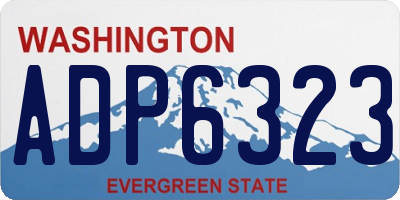 WA license plate ADP6323