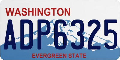 WA license plate ADP6325