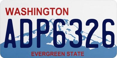WA license plate ADP6326
