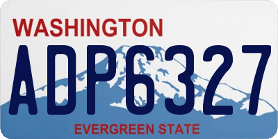 WA license plate ADP6327