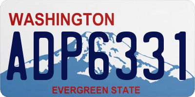 WA license plate ADP6331