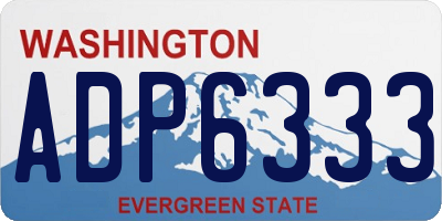 WA license plate ADP6333