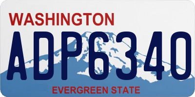 WA license plate ADP6340