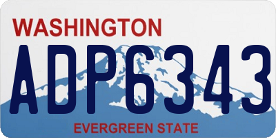 WA license plate ADP6343