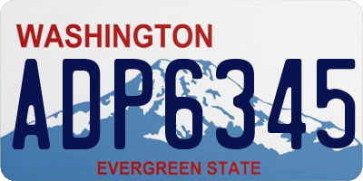 WA license plate ADP6345