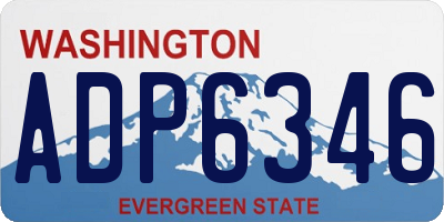 WA license plate ADP6346