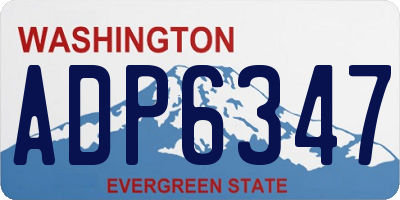 WA license plate ADP6347