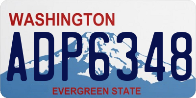 WA license plate ADP6348