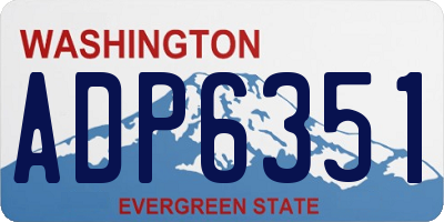 WA license plate ADP6351