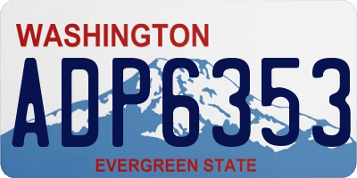 WA license plate ADP6353